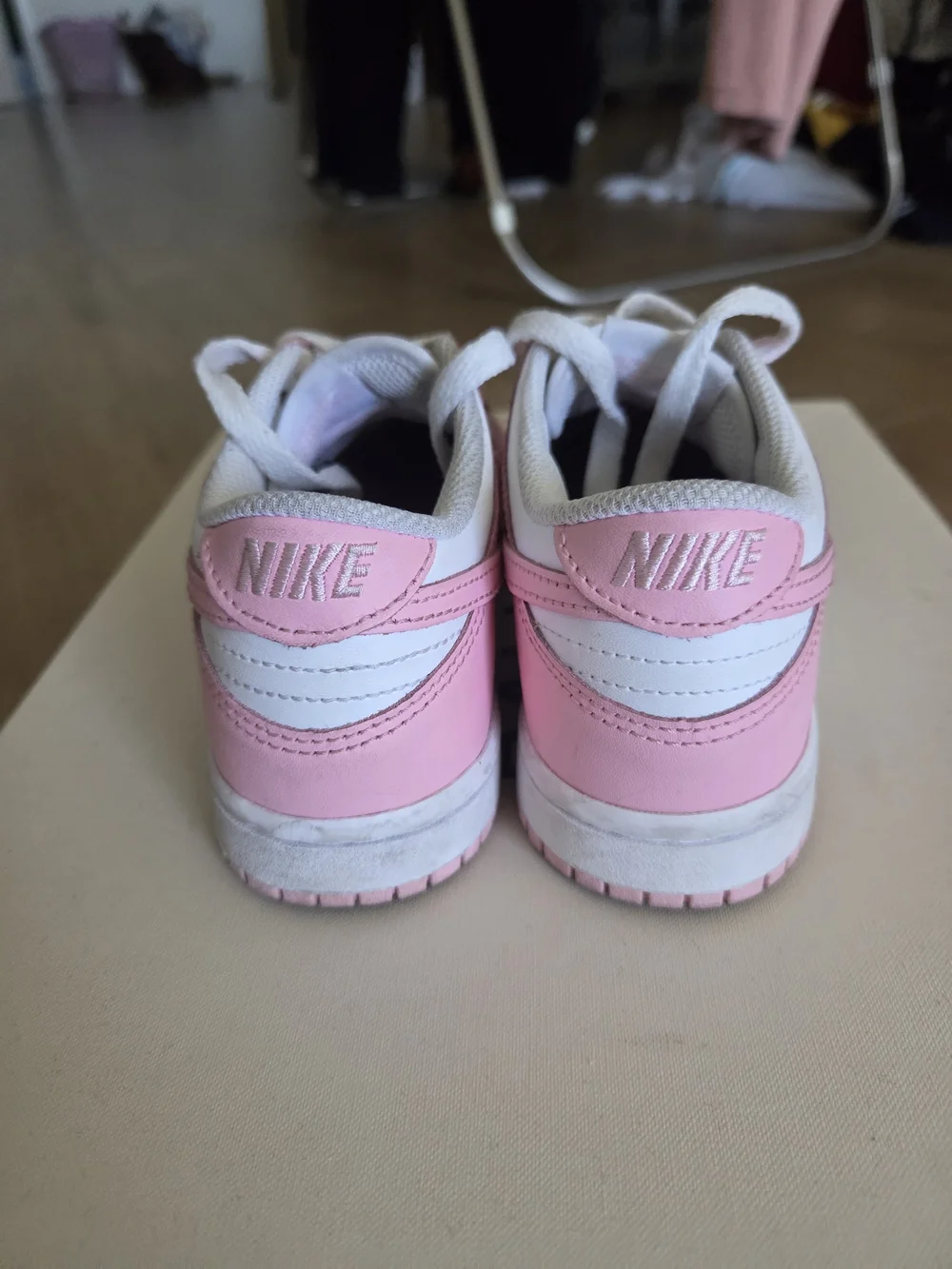 Nike Kids Dunk White and Pink Low-Top Sneakers
